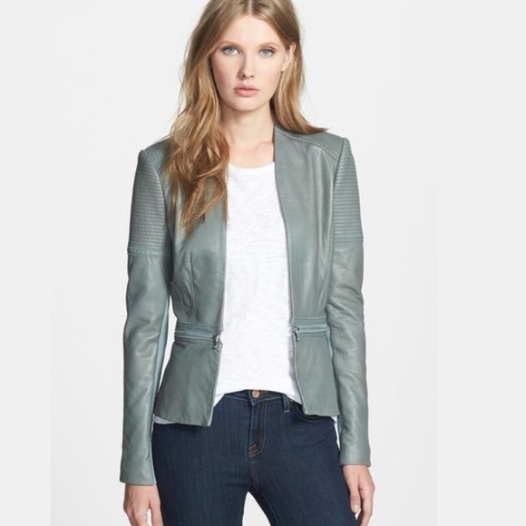 Rebecca Taylor Jackets & Blazers - • Rebecca Taylor • Leather Pep Moto Jacket 6 Gray